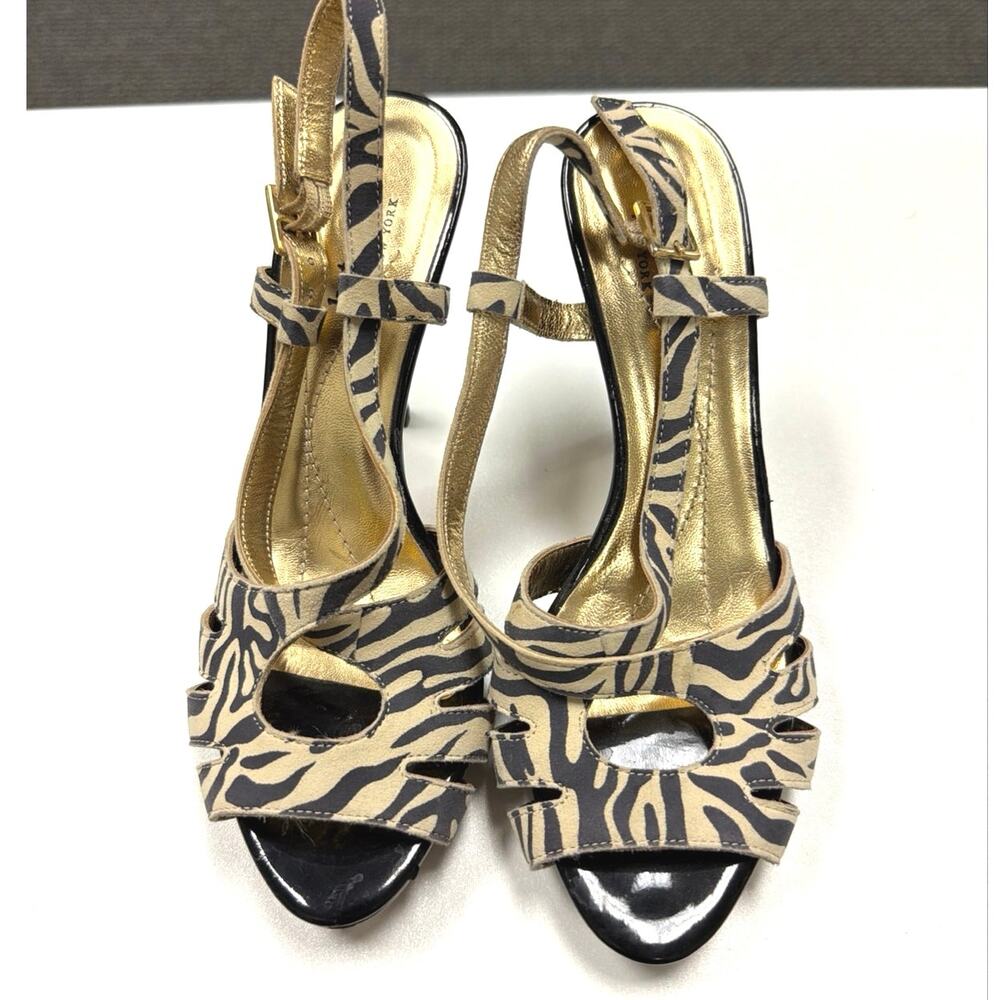 Kate Spade New York Zebra Print Slingback Open Toe Heels Womens Size 6 Sandals